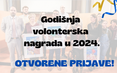 OTVOREN NATJEČAJ ZA DODJELU GODIŠNJIH VOLONTERSKIH NAGRADA ZA 2024